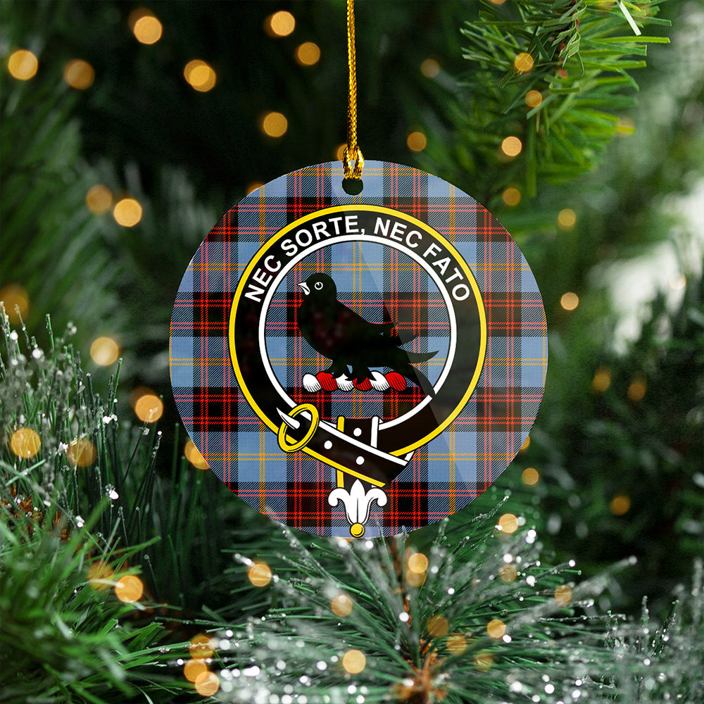 Rutherford Ancient Clan Badge Tartan Plastic Christmas Ornaments