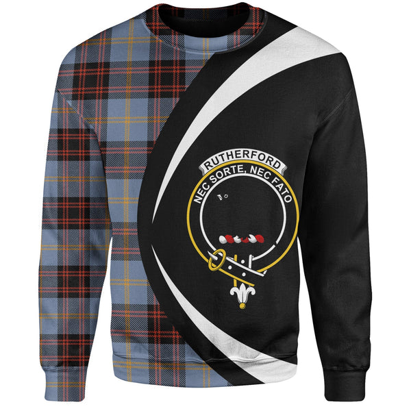 Rutherford Ancient Clan Badge Tartan Sweatshirt Circle Style Personalized