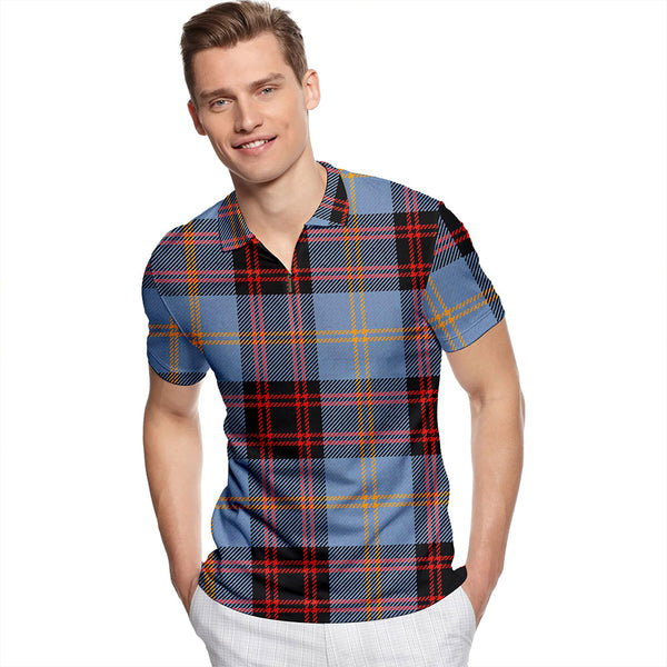 Rutherford Ancient Tartan Classic Lapel Zip Short Sleeve Polo