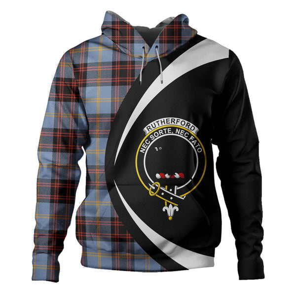 Rutherford Ancient Clan Badge Tartan Hoodie Circle Style