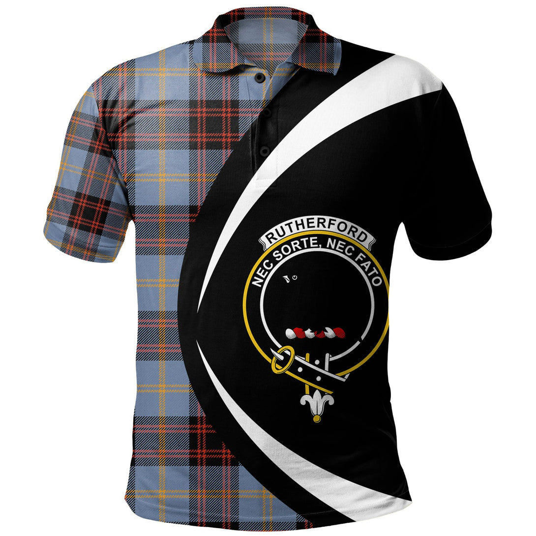 Rutherford Ancient Clan Badge Tartan Polo Shirt Circle Style Personalized