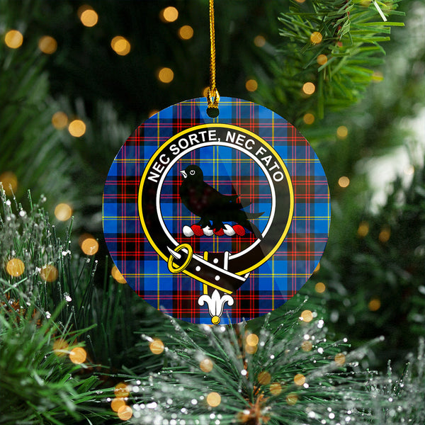 Rutherford Modern Clan Badge Tartan Plastic Christmas Ornaments