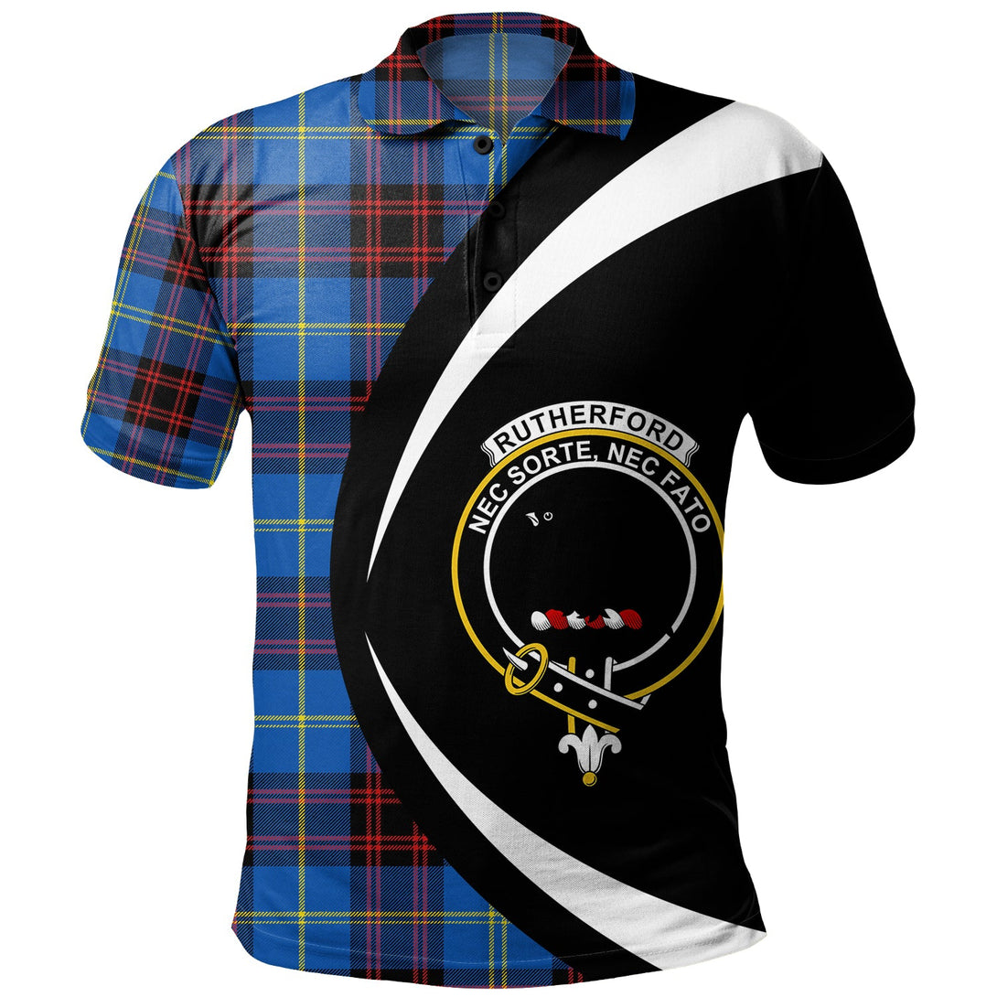 Rutherford Modern Clan Badge Tartan Polo Shirt Circle Style Personalized