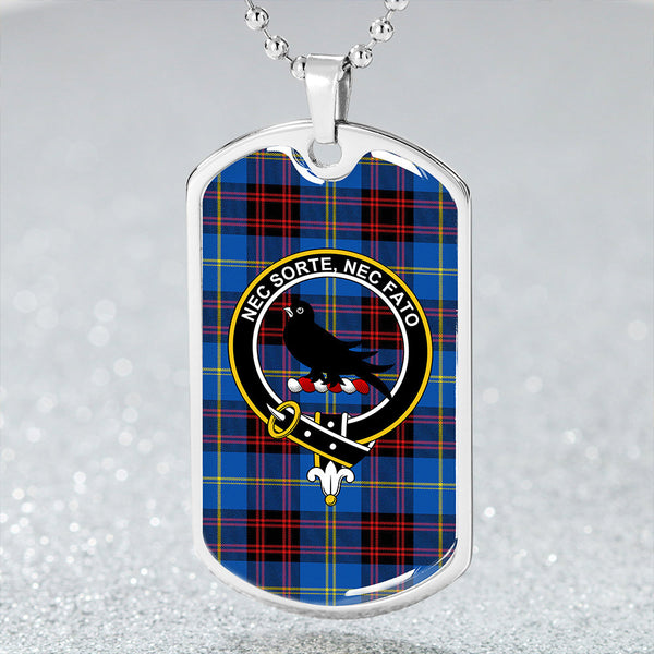 Rutherford Modern Clan Badge Classic Tartan Dog Tag Necklace