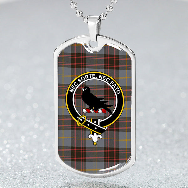 Rutherford Weathered Clan Badge Classic Tartan Dog Tag Necklace