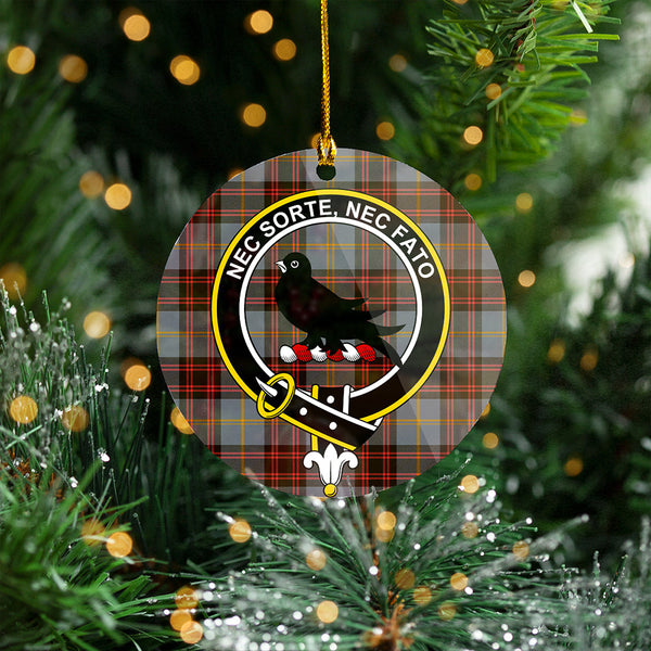 Rutherford Weathered Clan Badge Tartan Plastic Christmas Ornaments