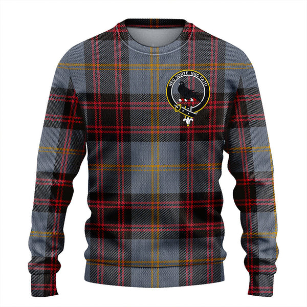 Rutherford Weathered Clan Badge Tartan Knitted Sweater