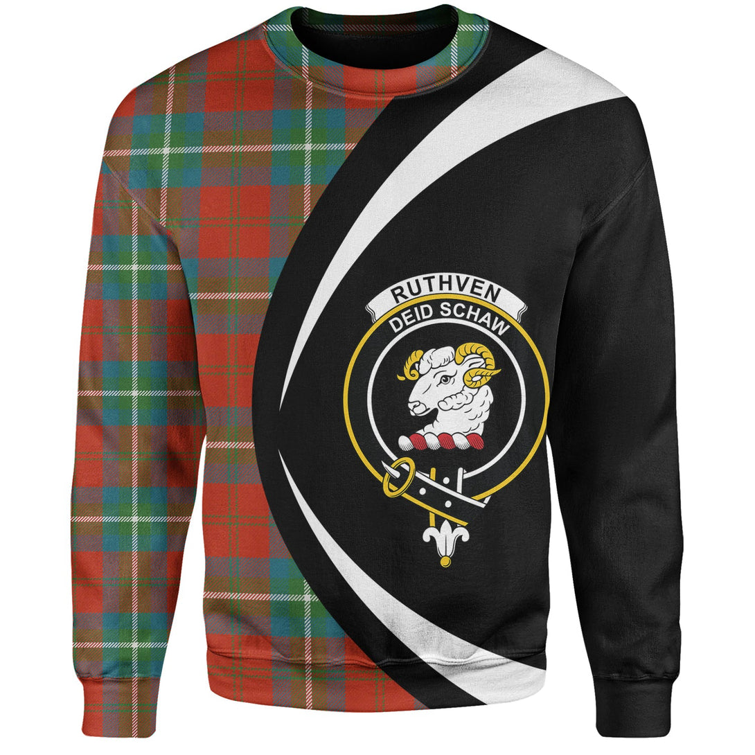 Ruthven Ancient Clan Badge Tartan Sweatshirt Circle Style Personalized