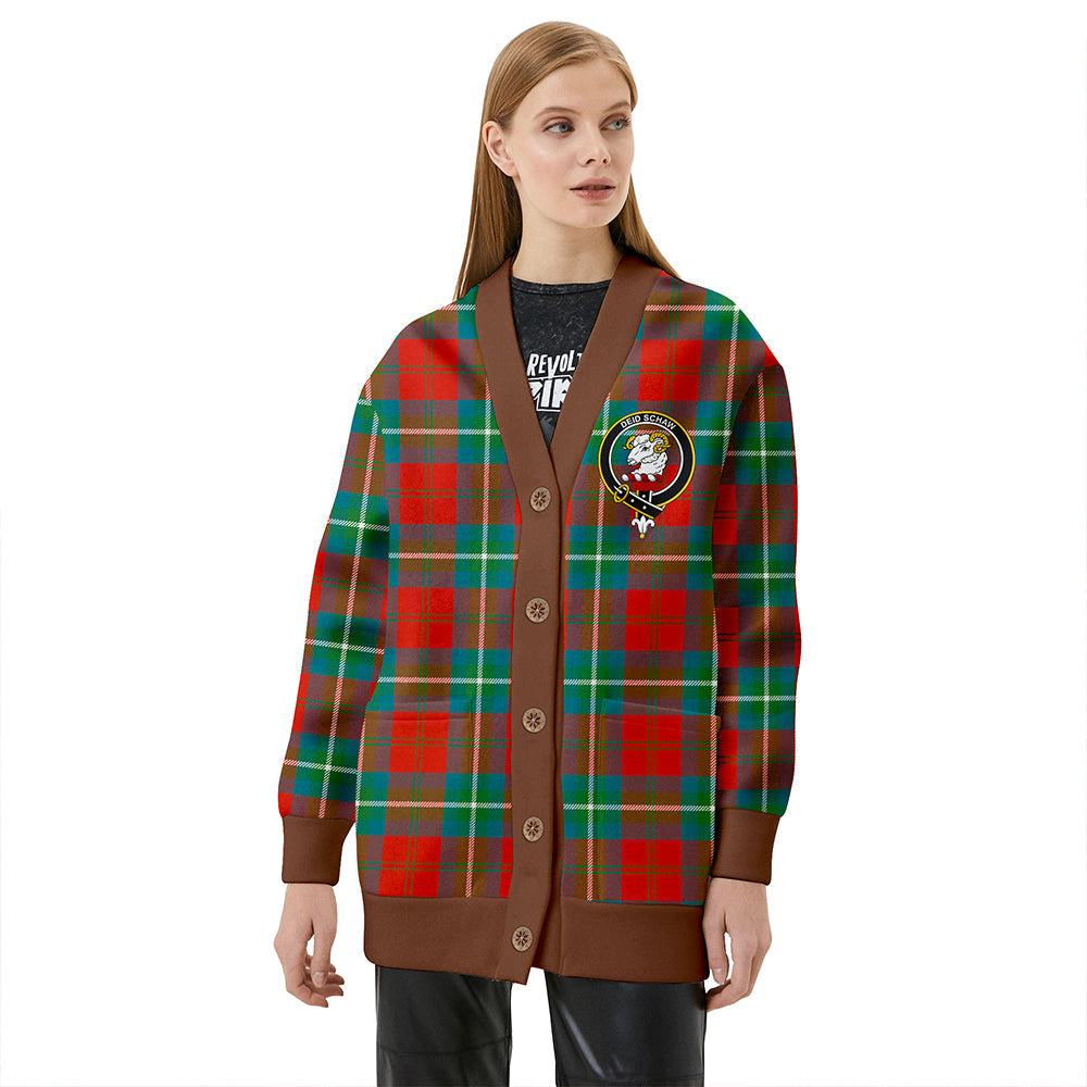 Ruthven Ancient Clan Badge Tartan V-neck Cardigan