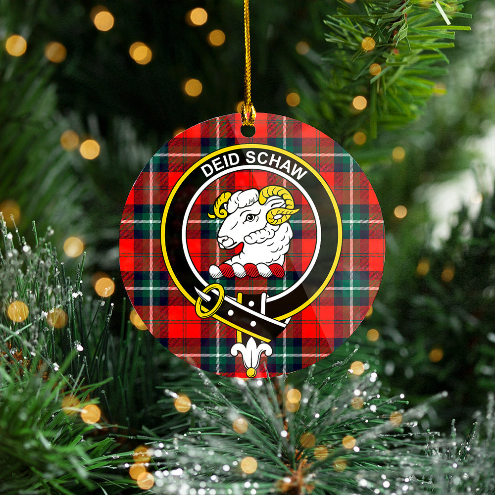 Ruthven Modern Clan Badge Tartan Plastic Christmas Ornaments