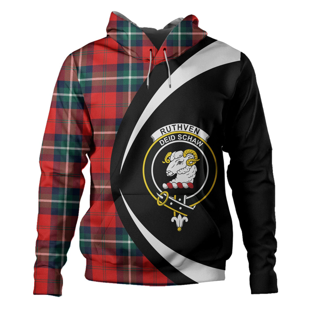 Ruthven Modern Clan Badge Tartan Hoodie Circle Style