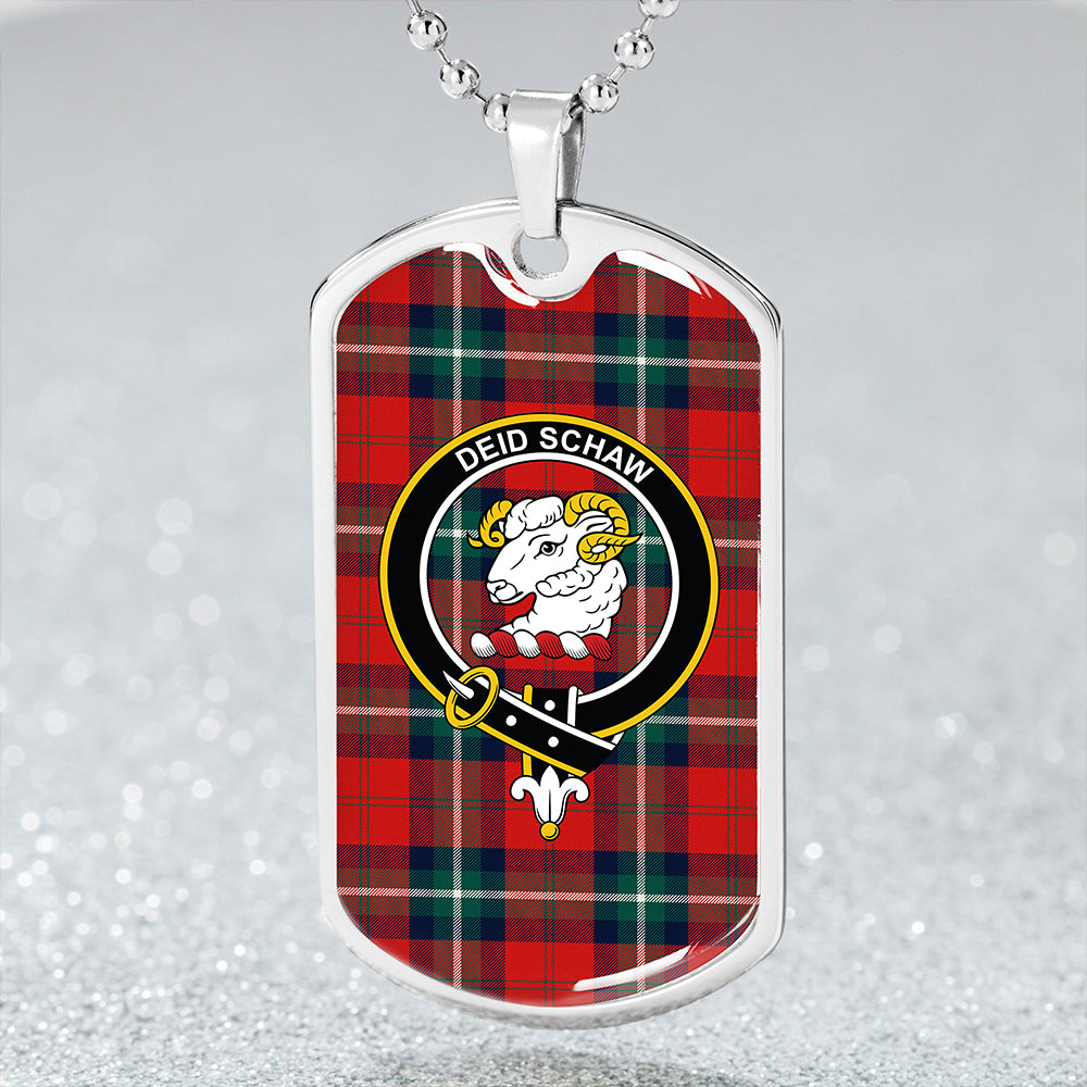 Ruthven Modern Clan Badge Classic Tartan Dog Tag Necklace