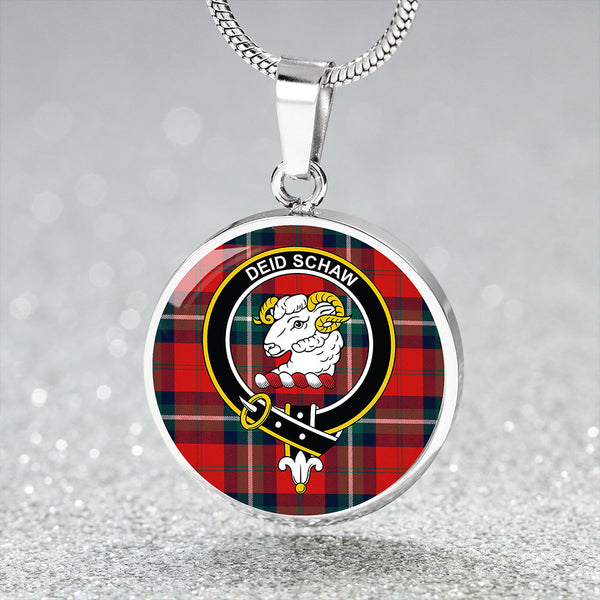 Ruthven Modern Clan Badge Tartan Classic Circle Necklace