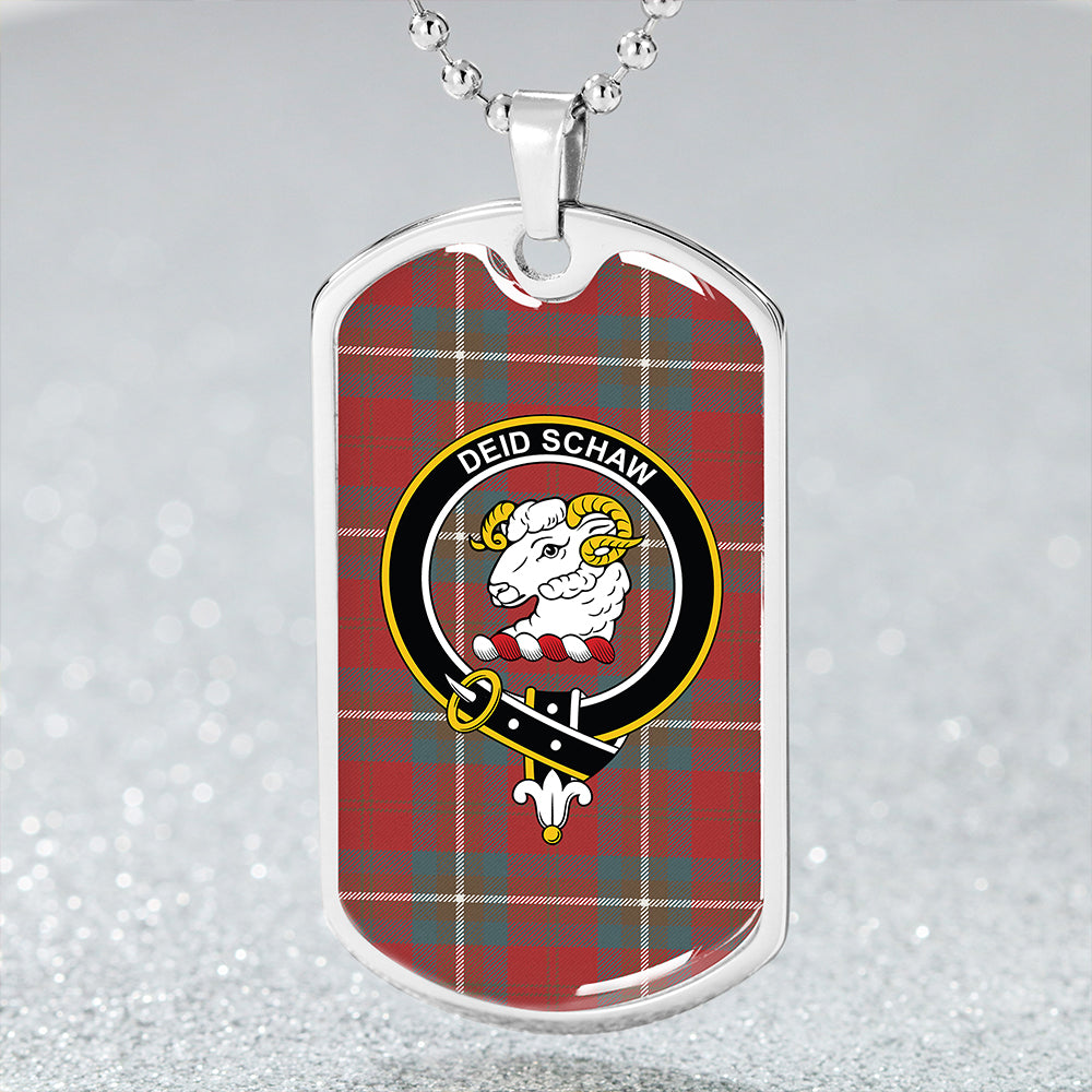 Ruthven Weathered Clan Badge Classic Tartan Dog Tag Necklace