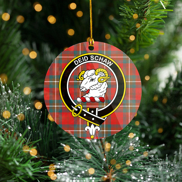 Ruthven Weathered Clan Badge Tartan Plastic Christmas Ornaments