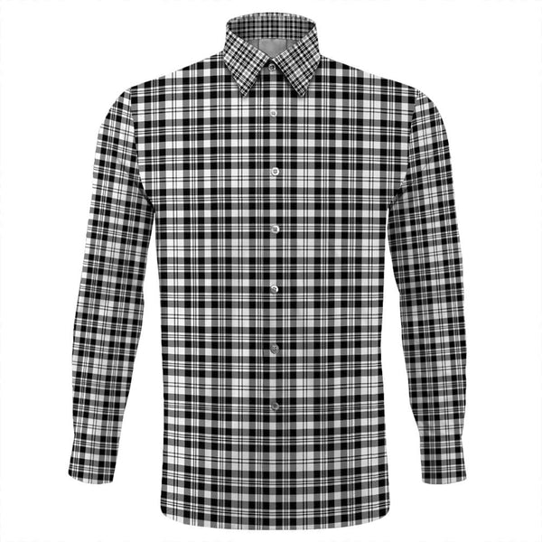 Scott Black & White Modern Tartan Classic Long Sleeve Button Shirt