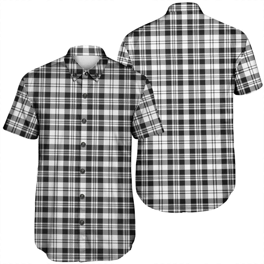 Scott Black & White Modern Tartan Classic Short Sleeve Shirt