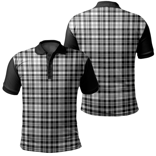 Scott Black & White Modern Tartan Classic Polo Shirt Black Neck 1 Style