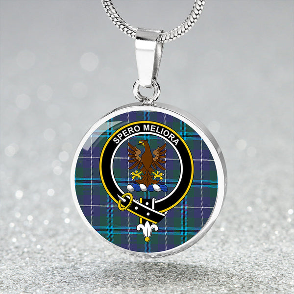 Sandilands Clan Badge Tartan Classic Circle Necklace