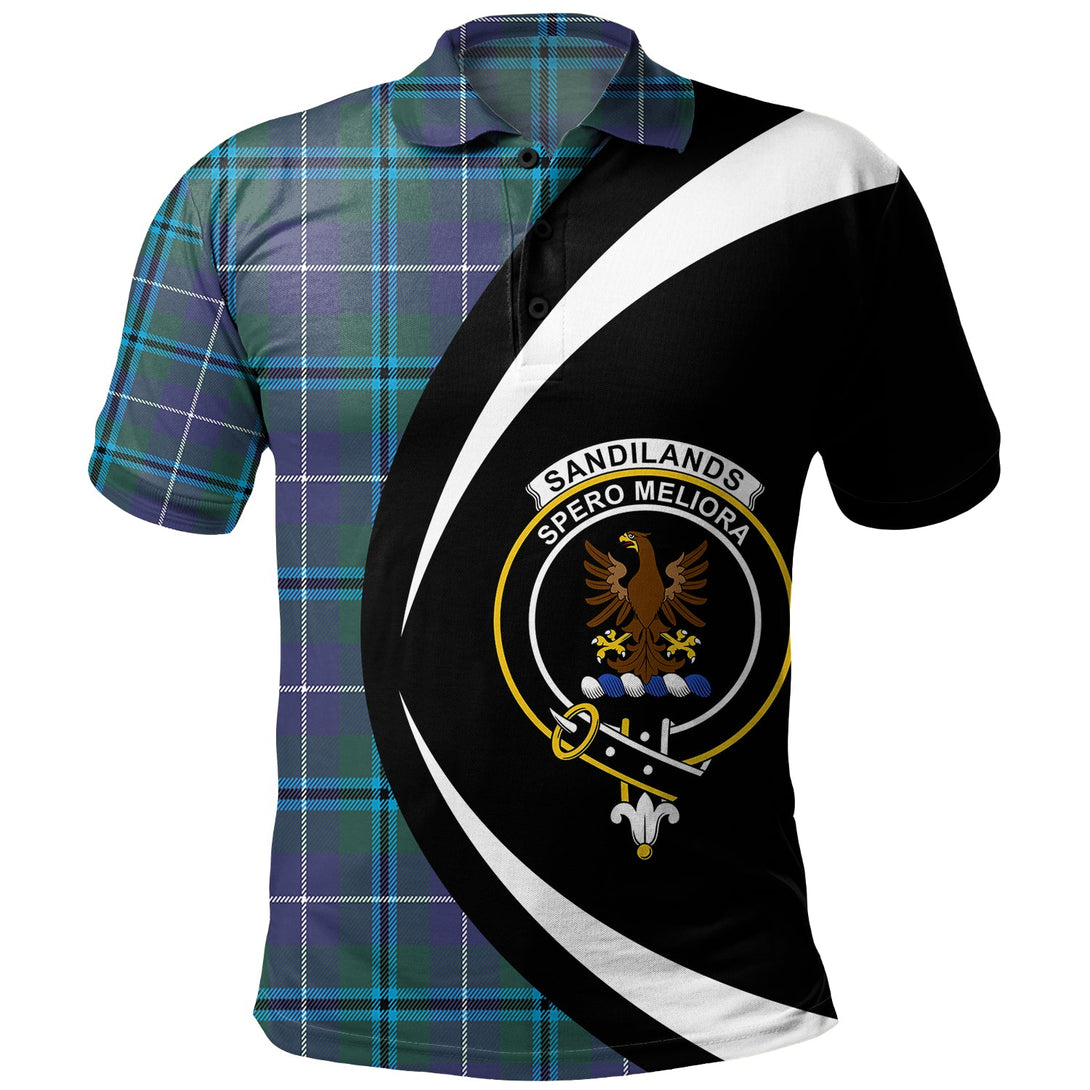 Sandilands Clan Badge Tartan Polo Shirt Circle Style Personalized