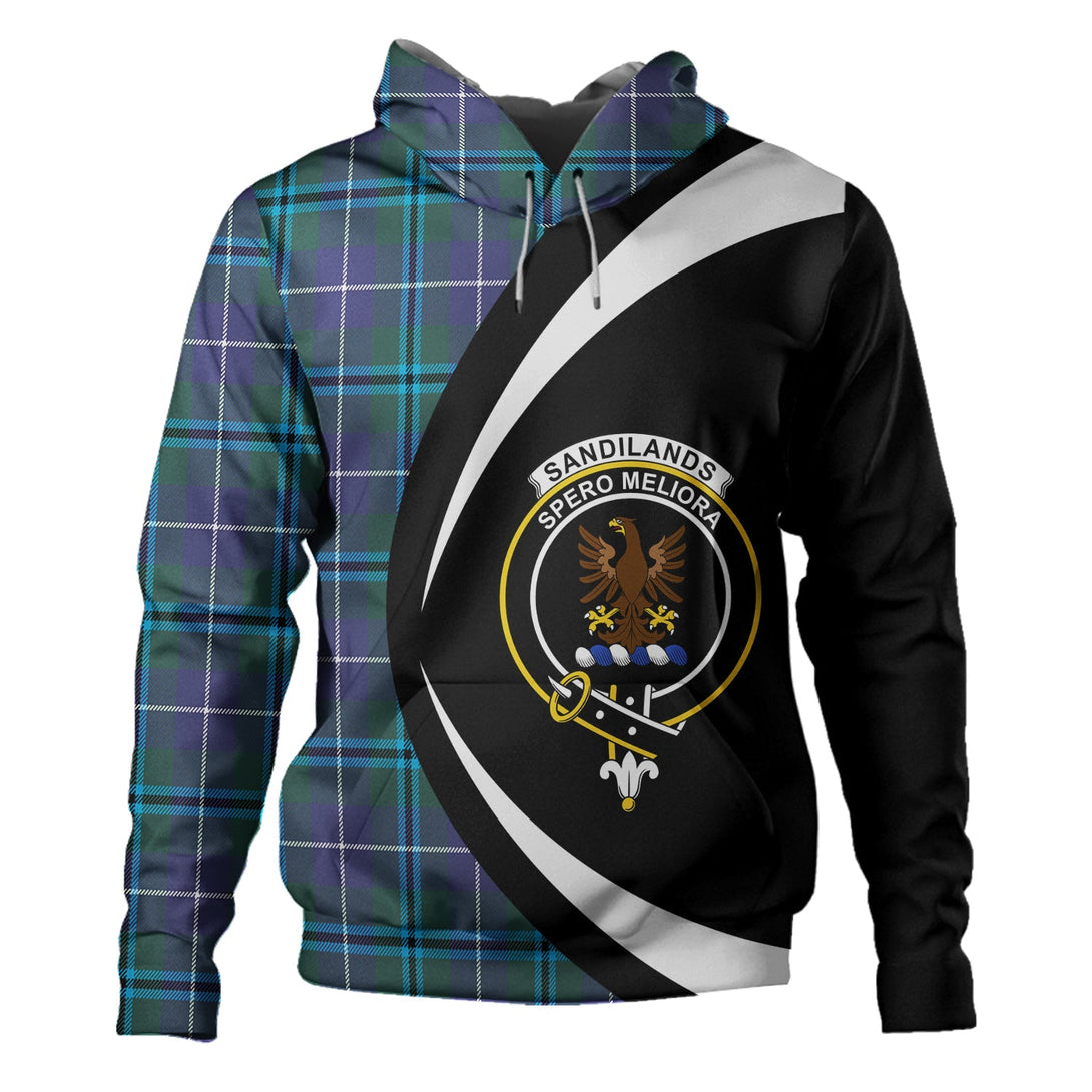 Sandilands Clan Badge Tartan Hoodie Circle Style