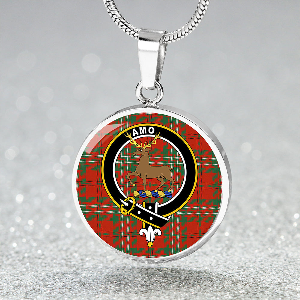 Scott Ancient Clan Badge Tartan Classic Circle Necklace