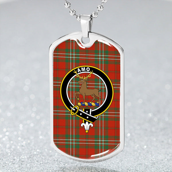 Scott Ancient Clan Badge Classic Tartan Dog Tag Necklace