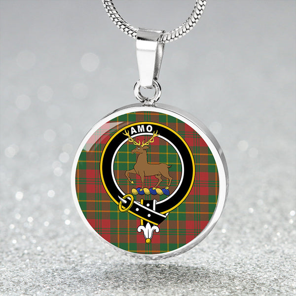 Scott Autumn Ancient Clan Badge Tartan Classic Circle Necklace