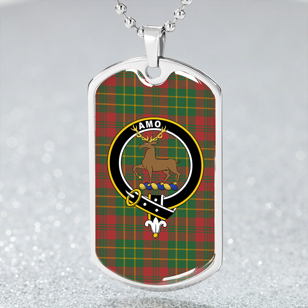 Scott Autumn Ancient Clan Badge Classic Tartan Dog Tag Necklace