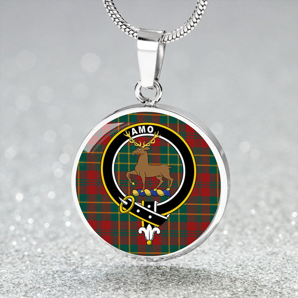 Scott Autumn Modern Clan Badge Tartan Classic Circle Necklace