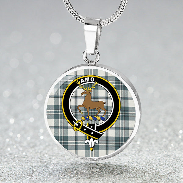 Scott Dress Turquoise Weathered Clan Badge Tartan Classic Circle Necklace