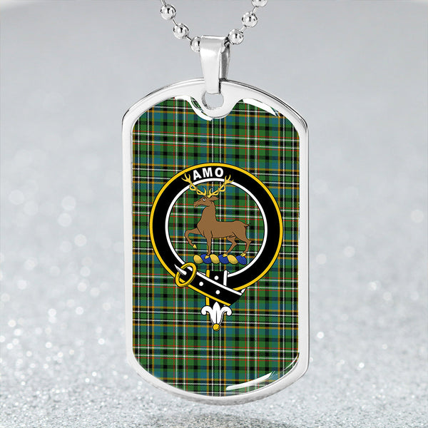 Scott Green Ancient Clan Badge Classic Tartan Dog Tag Necklace