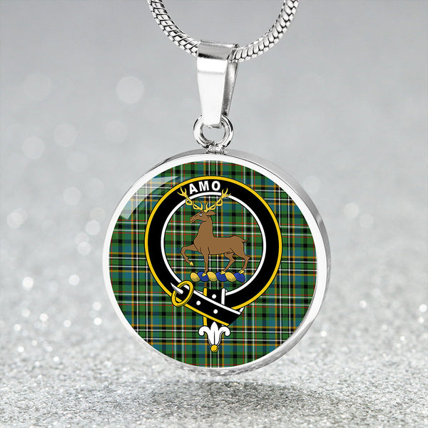 Scott Green Ancient Clan Badge Tartan Classic Circle Necklace