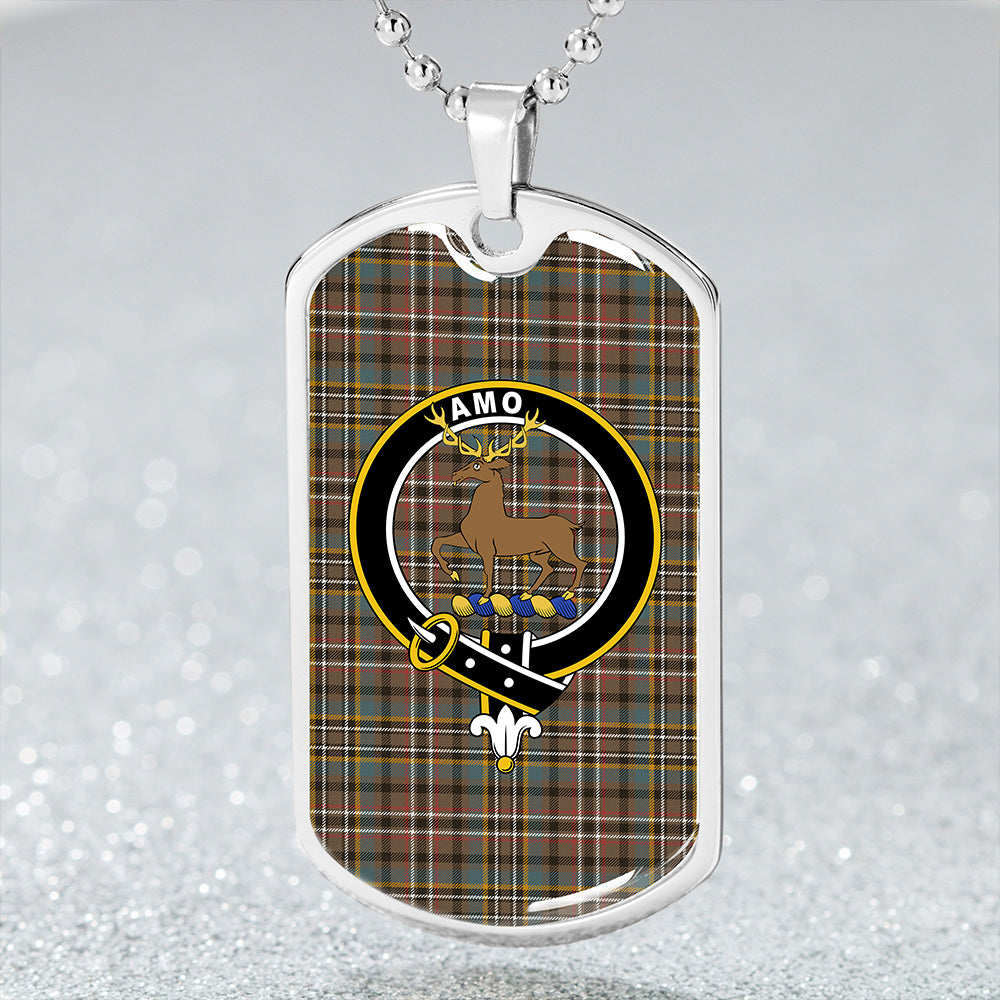 Scott Green Weathered Clan Badge Classic Tartan Dog Tag Necklace