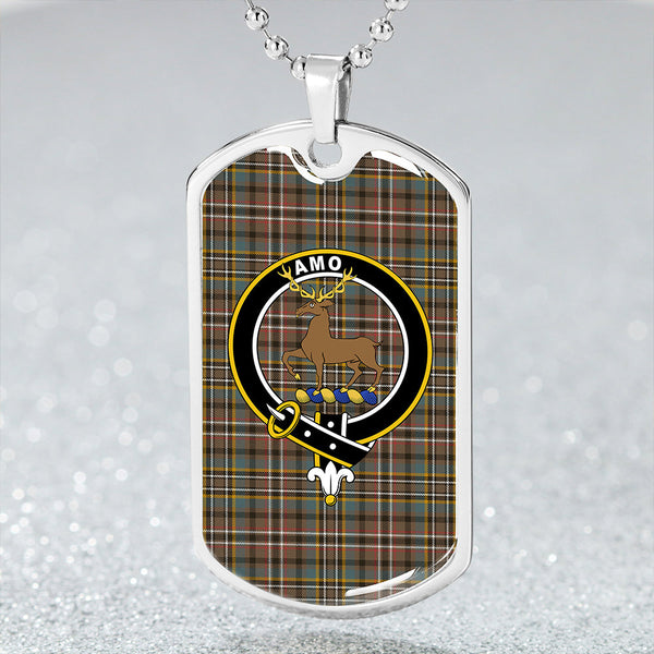 Scott Green Weathered Clan Badge Classic Tartan Dog Tag Necklace