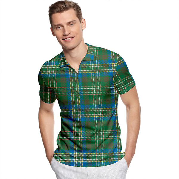 Scott Hunting #2 Ancient Tartan Classic Lapel Zip Short Sleeve Polo