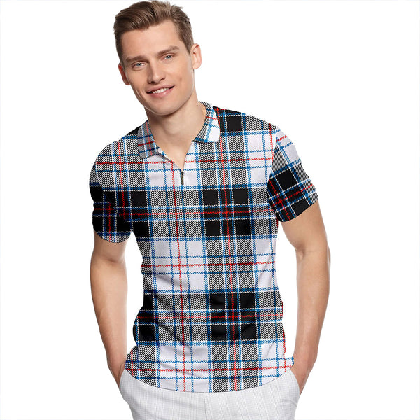 Scott MacRae Ancient Tartan Classic Lapel Zip Short Sleeve Polo