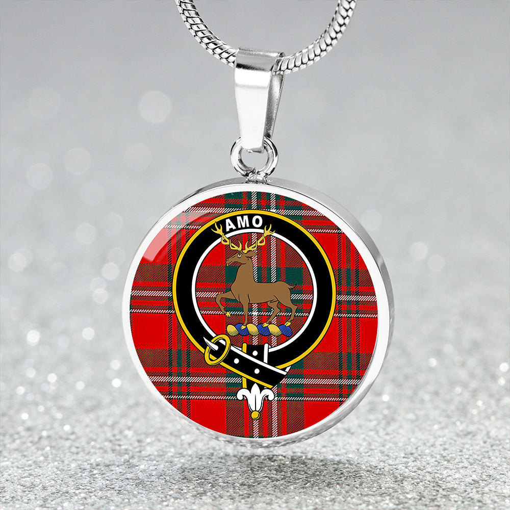 Scott Modern Clan Badge Tartan Classic Circle Necklace