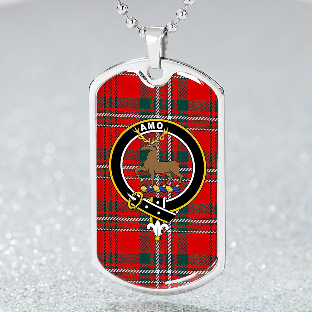 Scott Modern Clan Badge Classic Tartan Dog Tag Necklace