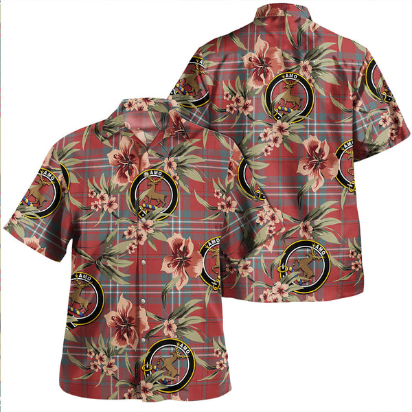 Scott Weathered Clan Badge Tartan Aloha Hawaiian Shirt Tropical Old Style