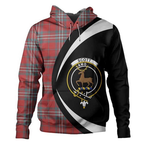 Scott Weathered Clan Badge Tartan Hoodie Circle Style