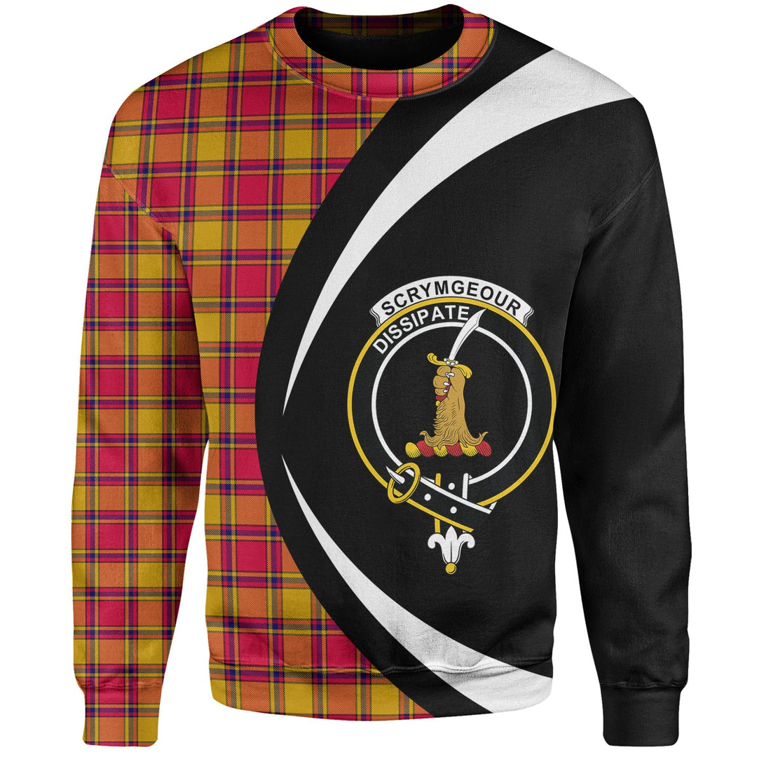 Scrymgeour Clan Badge Tartan Sweatshirt Circle Style Personalized