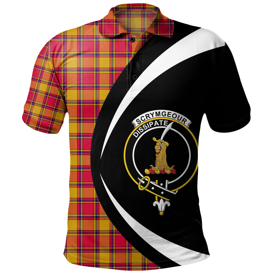 Scrymgeour Clan Badge Tartan Polo Shirt Circle Style Personalized