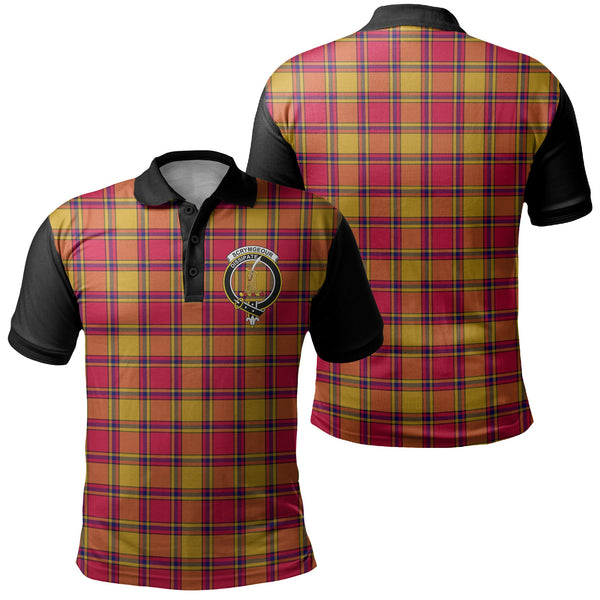 Scrymgeour Tartan Crest Polo Shirt Black Neck 1 Style