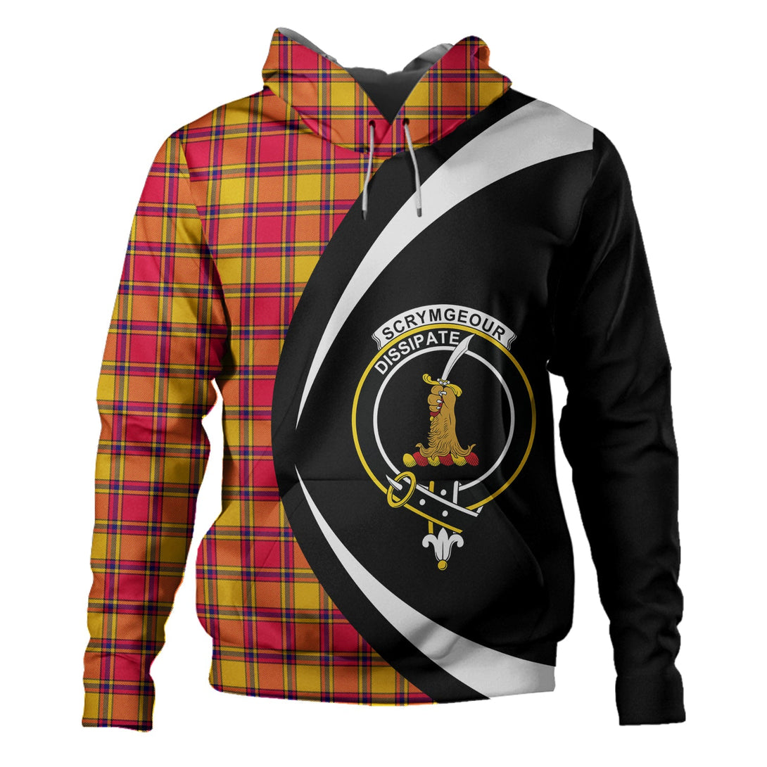 Scrymgeour Clan Badge Tartan Hoodie Circle Style