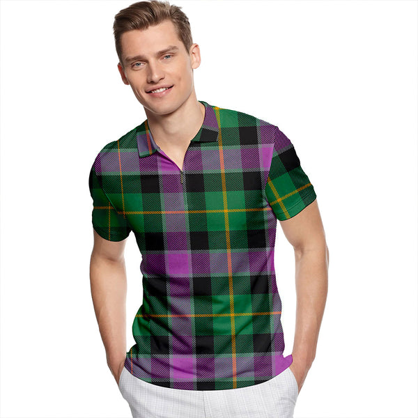 Selkirk #2 Modern Tartan Classic Lapel Zip Short Sleeve Polo