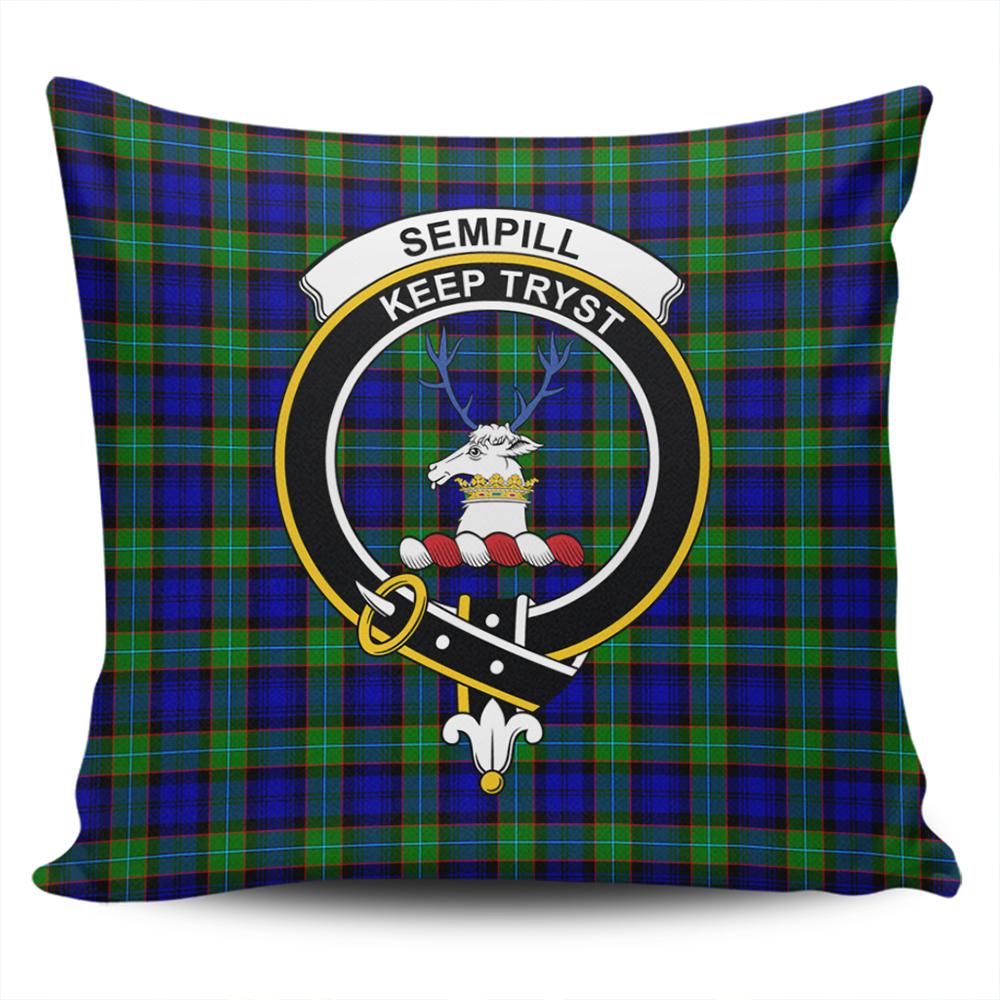 Sempill Modern Tartan Classic Crest Pillow Cover