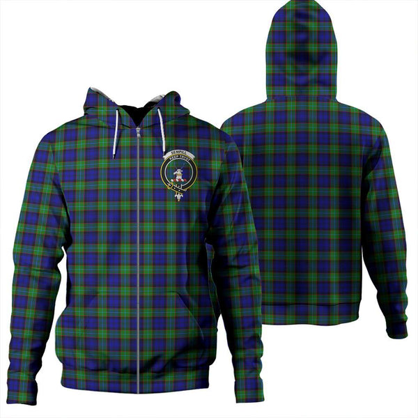 Sempill Modern Tartan Classic Crest Zipper Hoodie