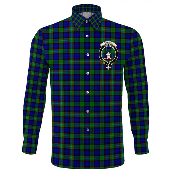 Sempill Modern Tartan Classic Crest Long Sleeve Button Shirt