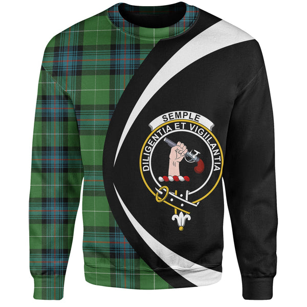 Semple Ancient Clan Badge Tartan Sweatshirt Circle Style Personalized